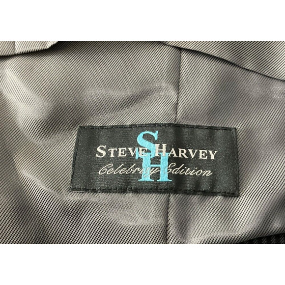 Steve Harvey Celebrity Edition Men Large Black Gray Houndstooth Vest Formal Wear - Picture 7 of 10